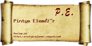 Pintye Elemér névjegykártya