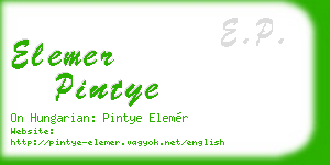 elemer pintye business card